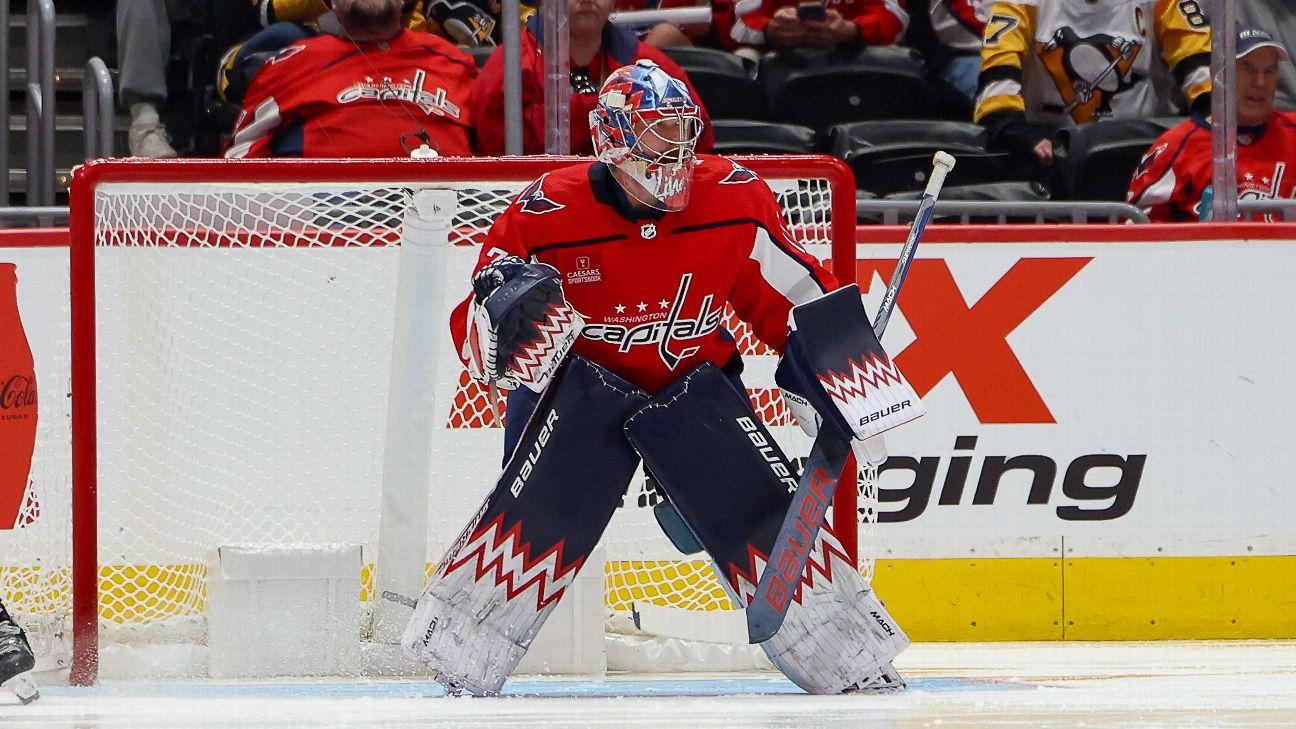 Caps goalie miffed by nachos on ice during goal